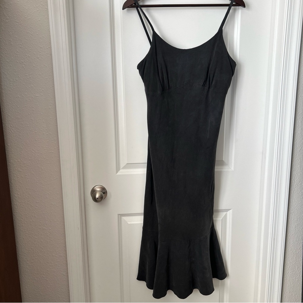 Milson By Ky’s Dress Womens Size Large Black Palm Print 100% Silk